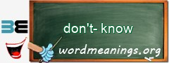 WordMeaning blackboard for don't-know